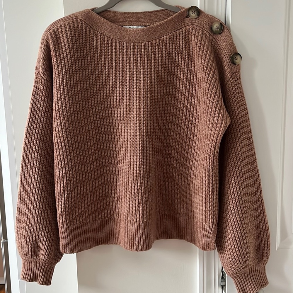 Madewell Boatneck Button-Shoulder Sweater in size Medium